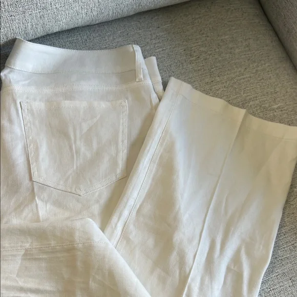 NYDJ White Linen Trousers - Women's 14 NWT - Picture 8 of 8